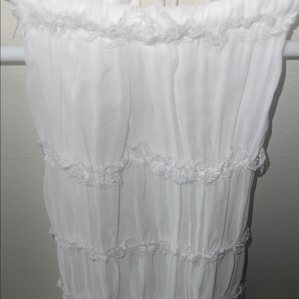 White Ruffled Halter Top - Picture 2 of 4